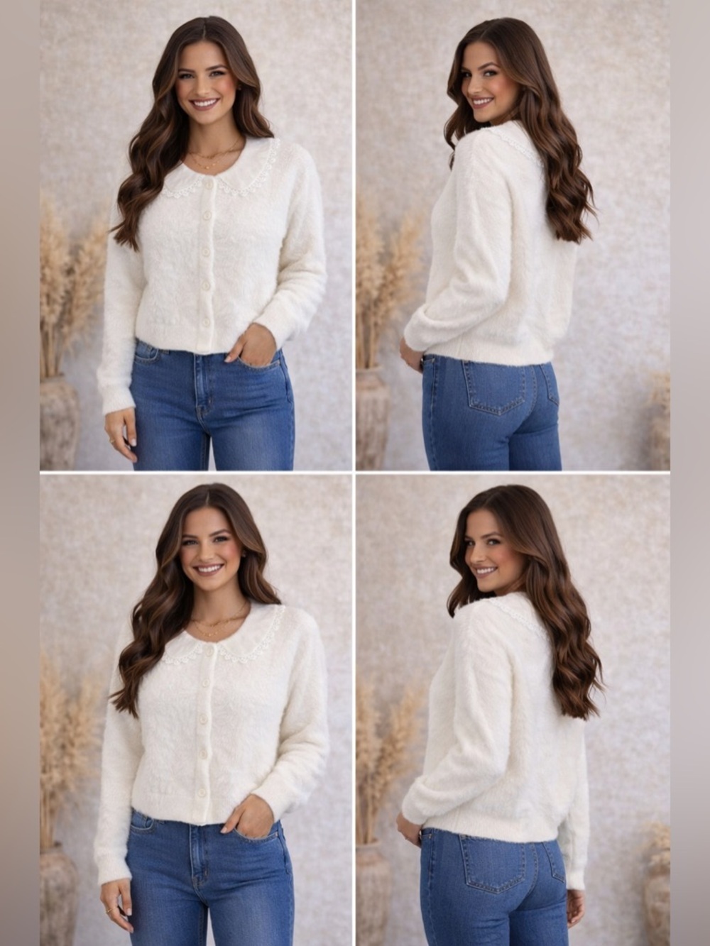 Forever 21 Cream Lace Collar Cardigan – Large – NWT